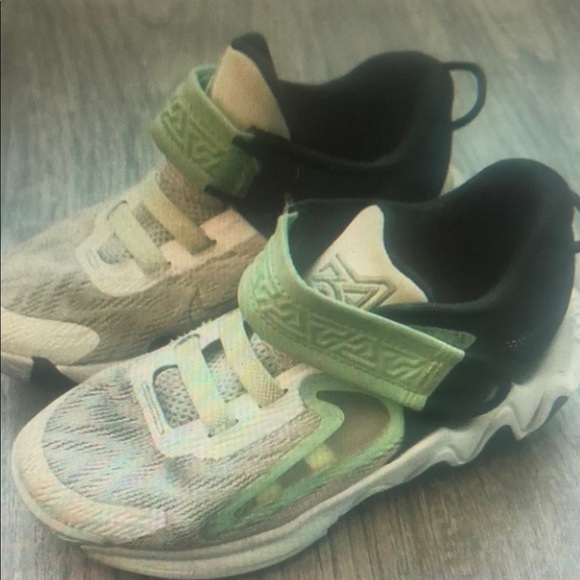 Other - Kids Athletic Shoes - Green and Black stretchy laces and Velcro strap